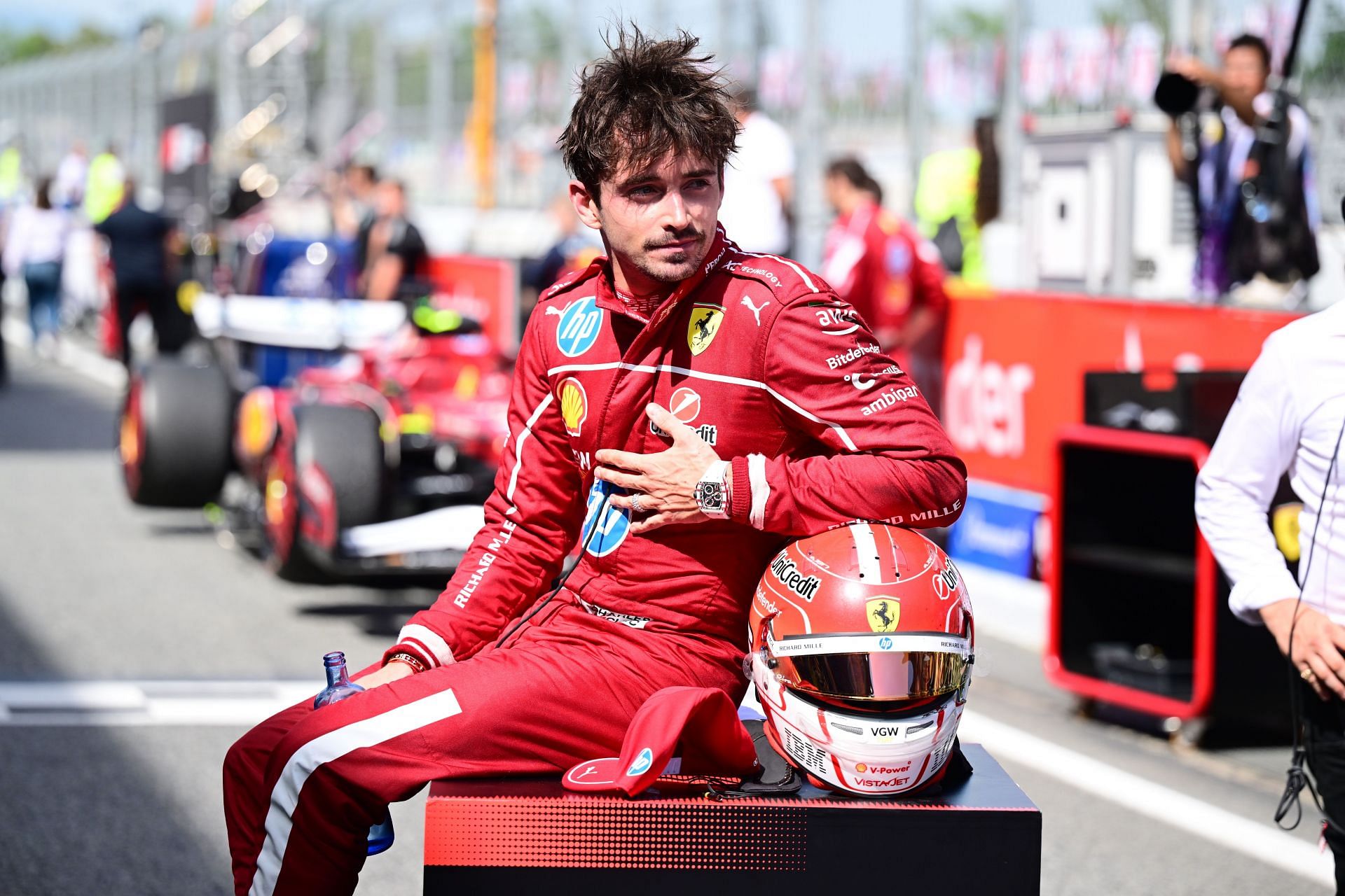 Charles Leclerc at the F1 Grand Prix of Spain - Source: Getty